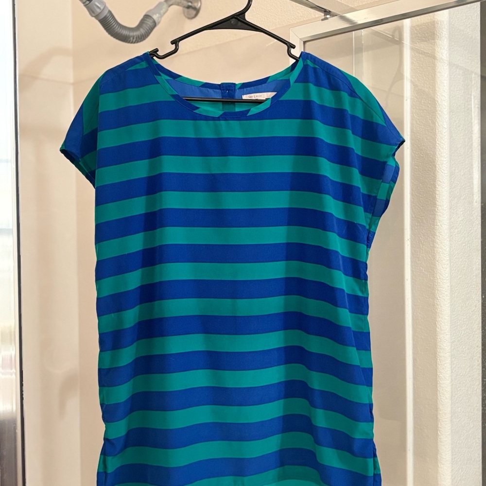 Vintage GAP Striped Tunic Blouse in Blue/Green